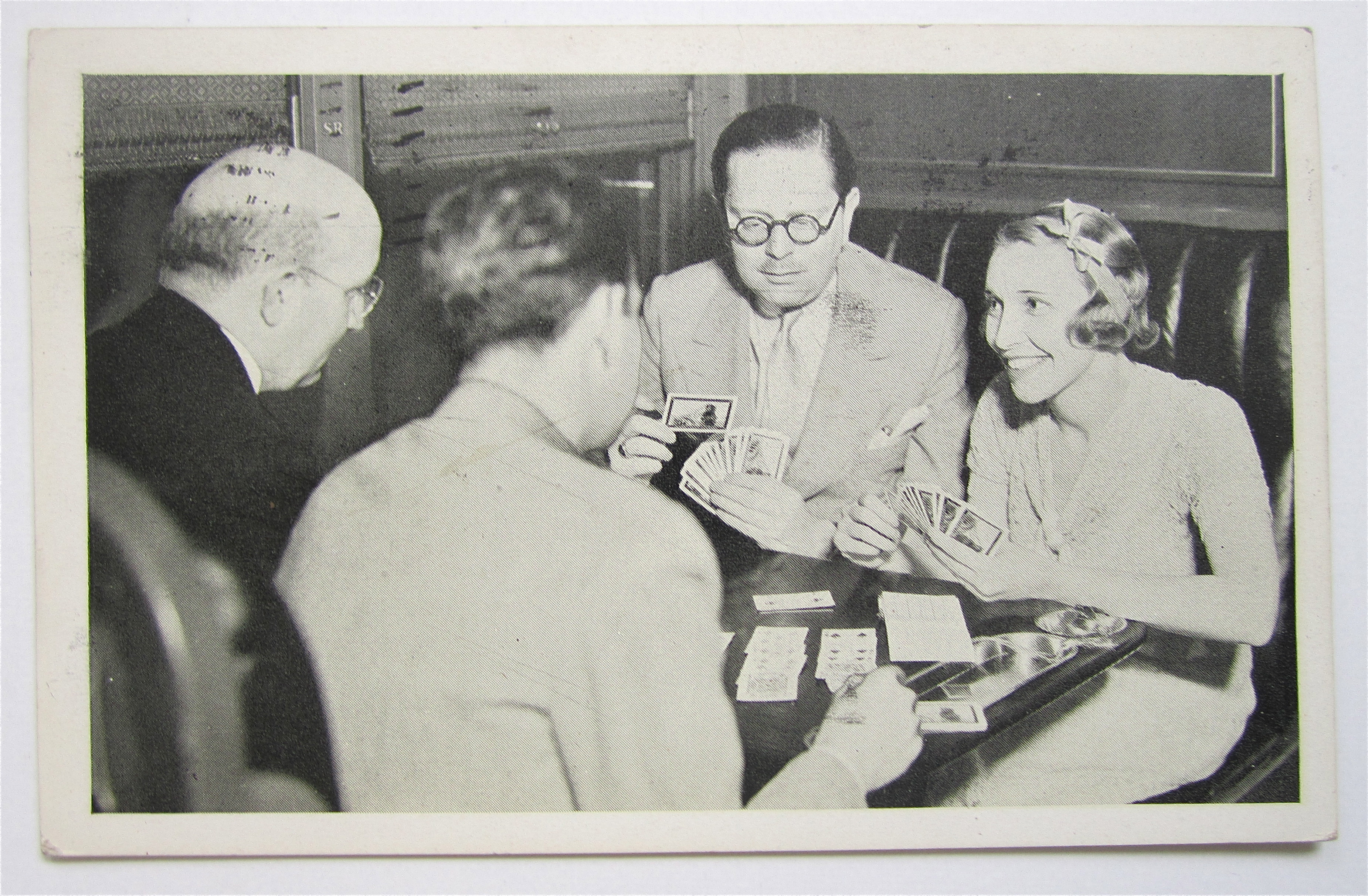 Men & Women Playing Cards Postcard