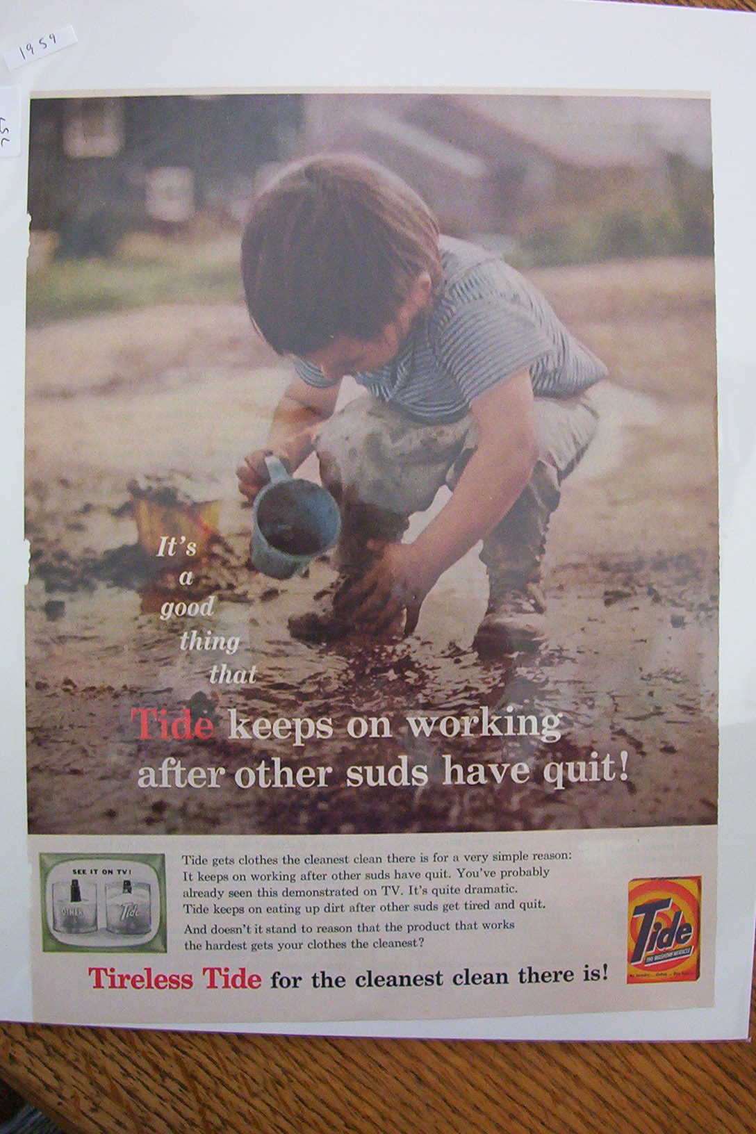 1959 Tide Laundry Detergent w/Little Boy & Dirty Water