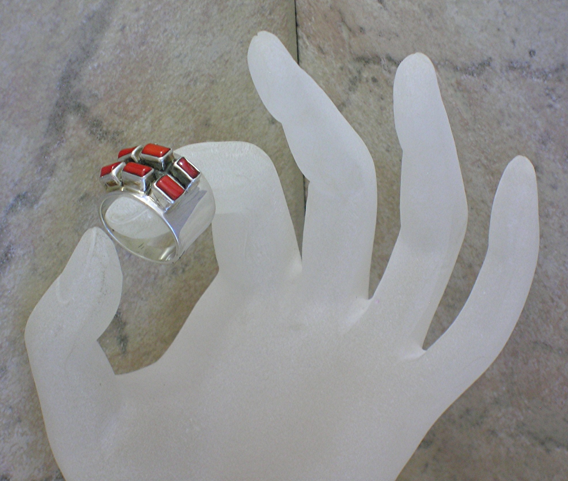 EX EX Coral Sterling Silver Claudia Agudelo 925 Ring