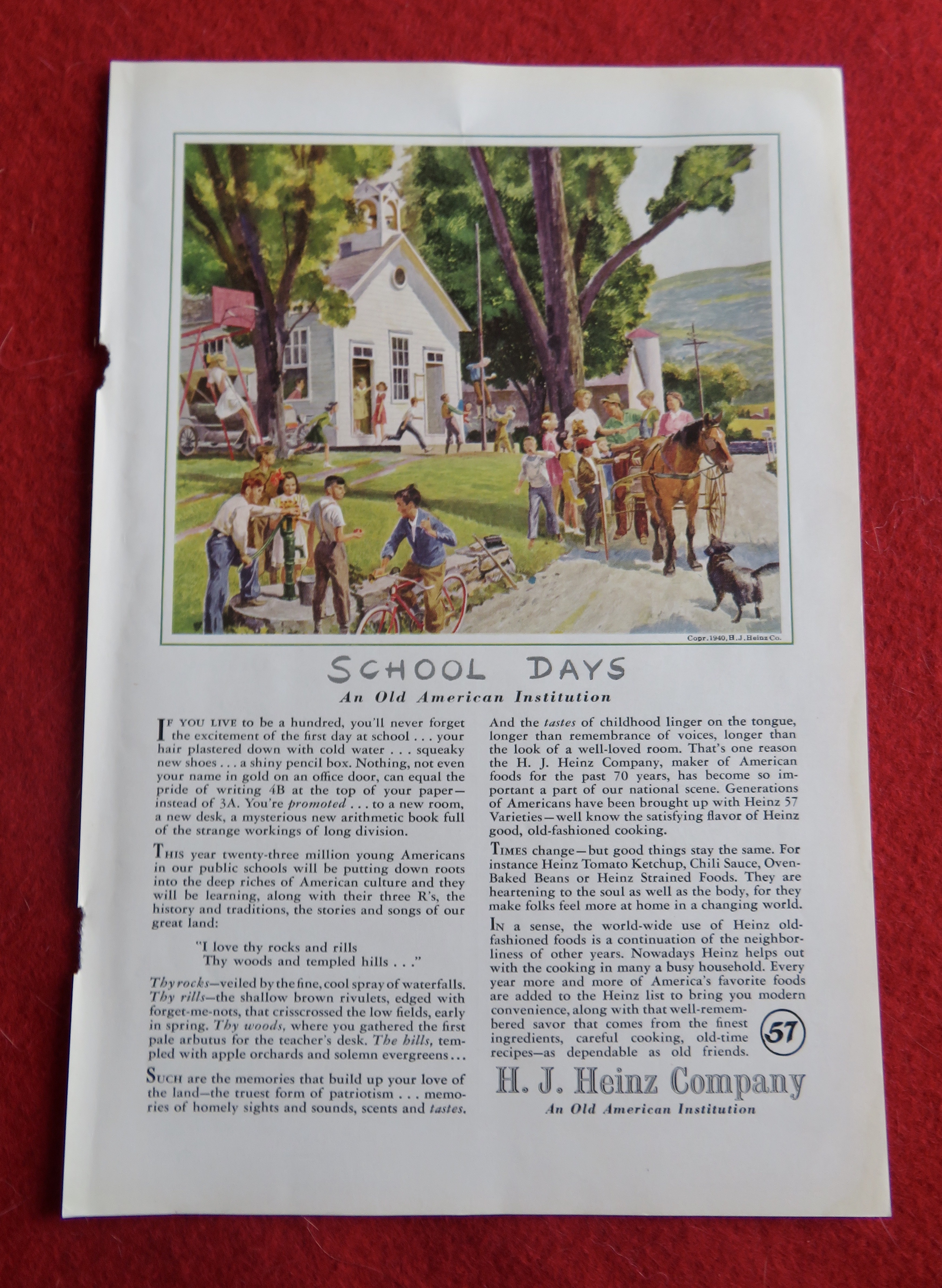 1940 H. J. Heinz Company with School Days