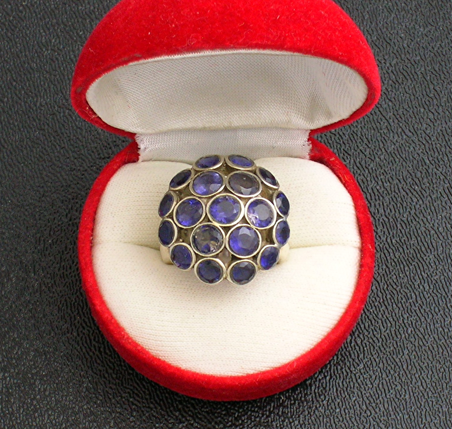 Sterling Silver Blue Iolite Dome Ring