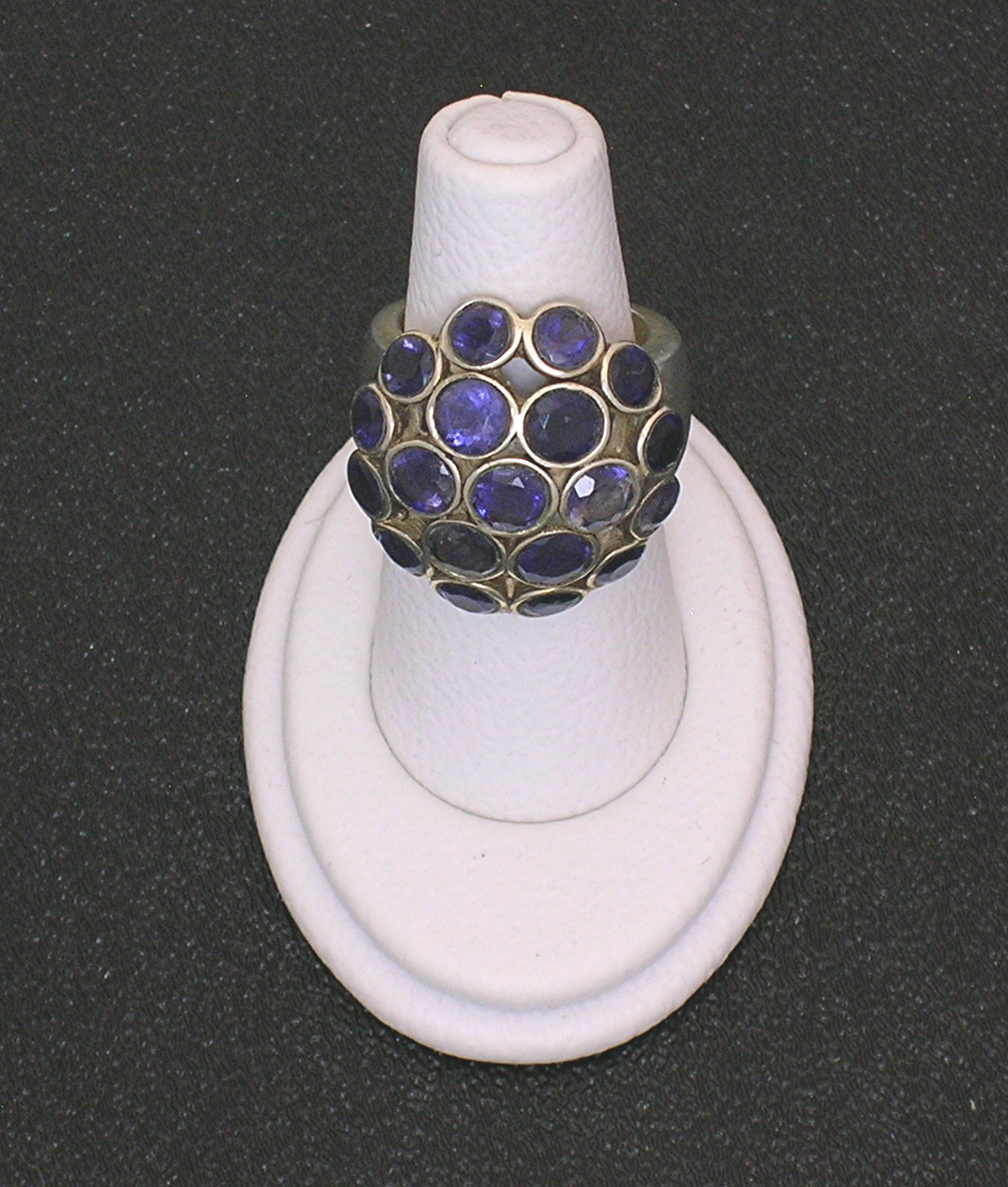 Sterling Silver Blue Iolite Dome Ring