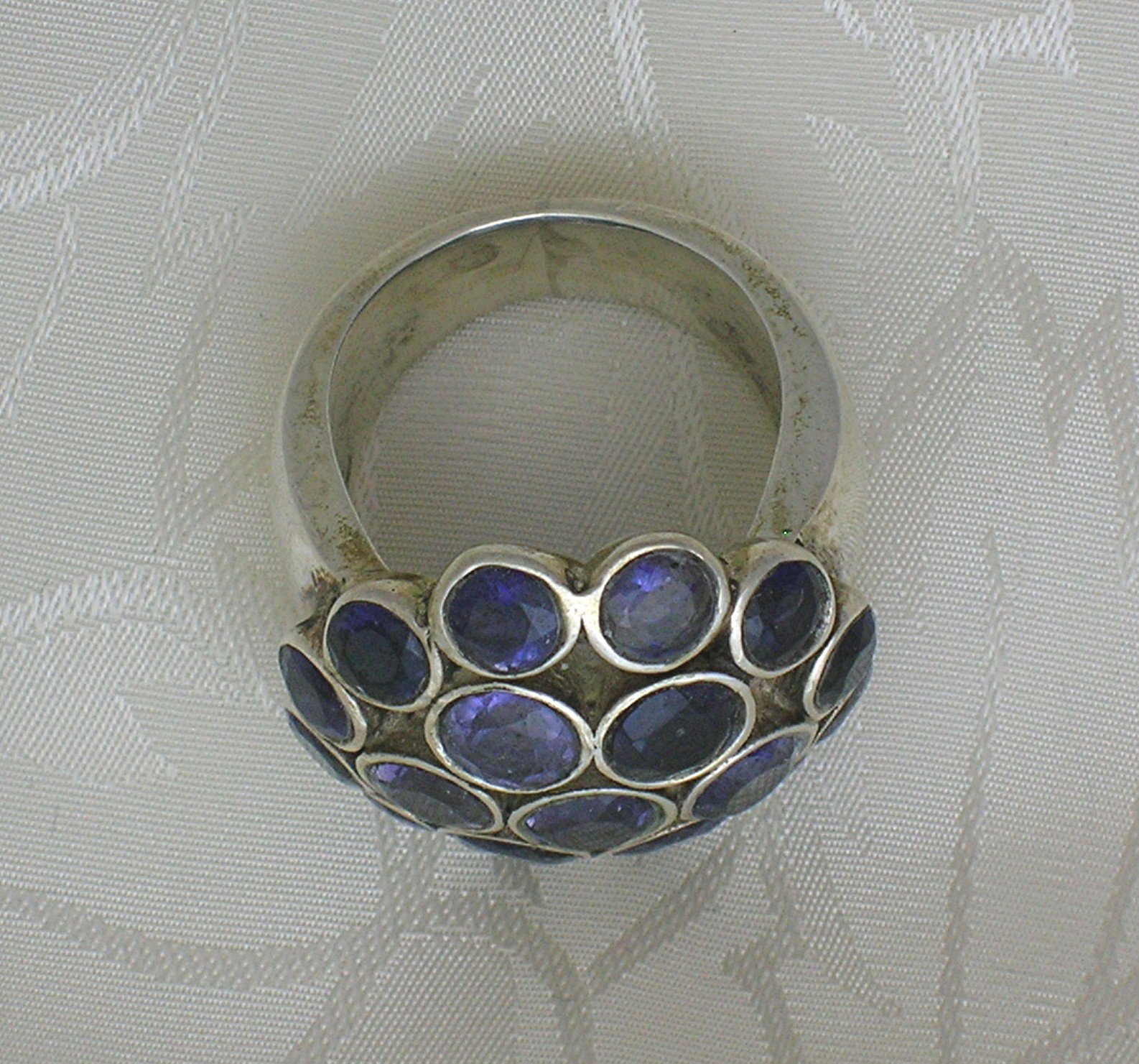 Sterling Silver Blue Iolite Dome Ring