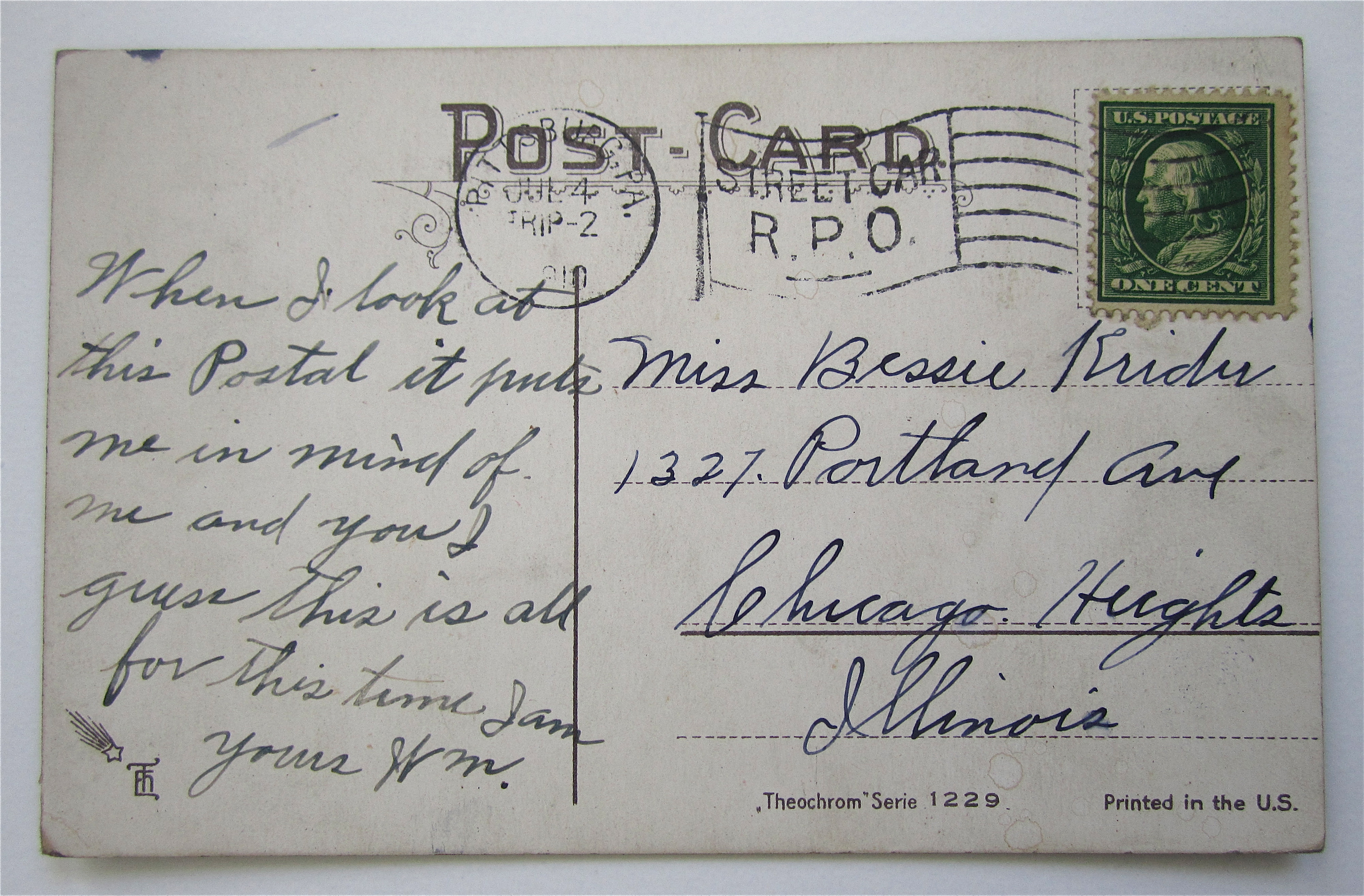 Man And Woman Kissing Postcard