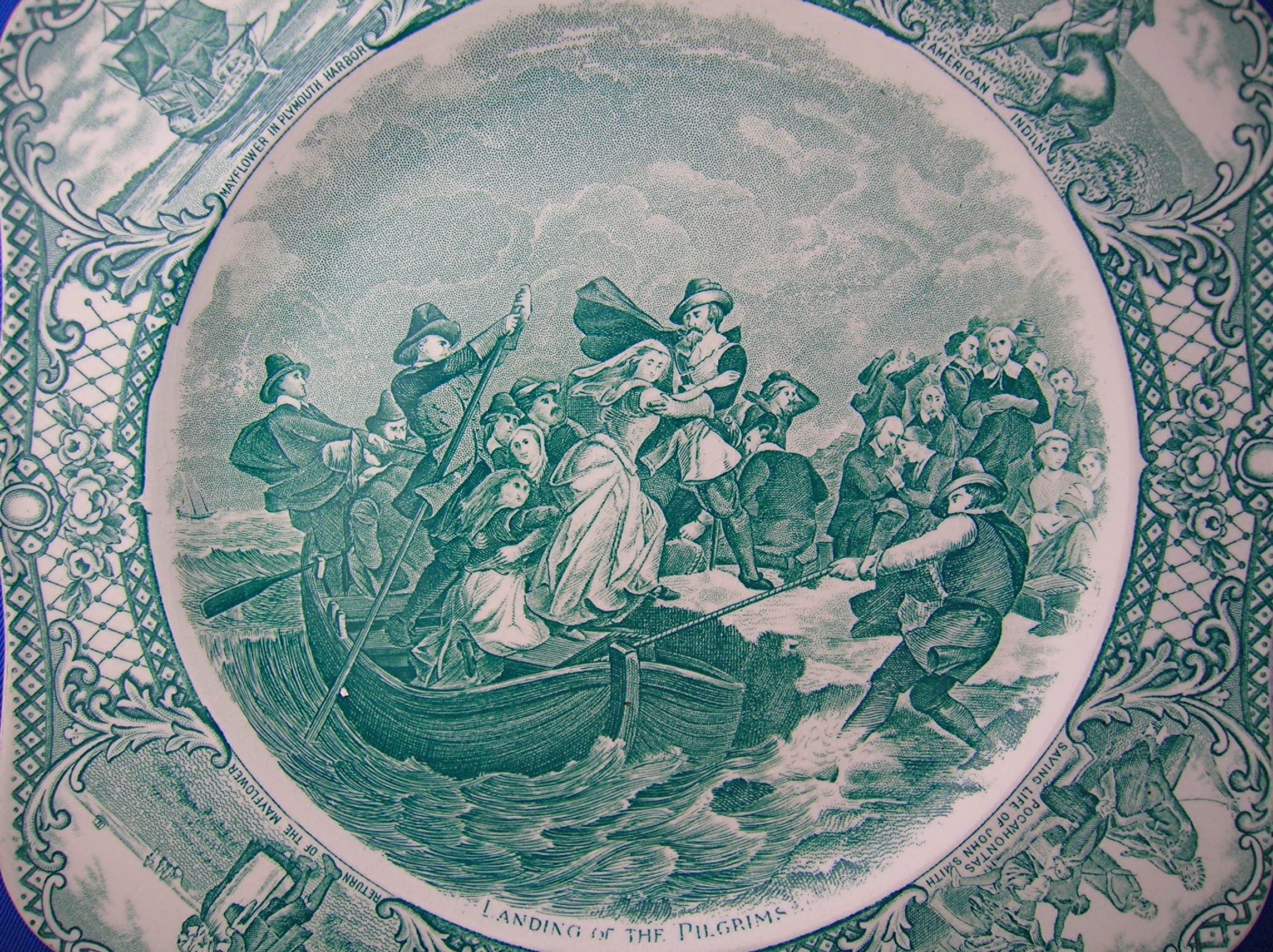 Crown Ducal Collector's Plate Colonial Times Pilgrims .