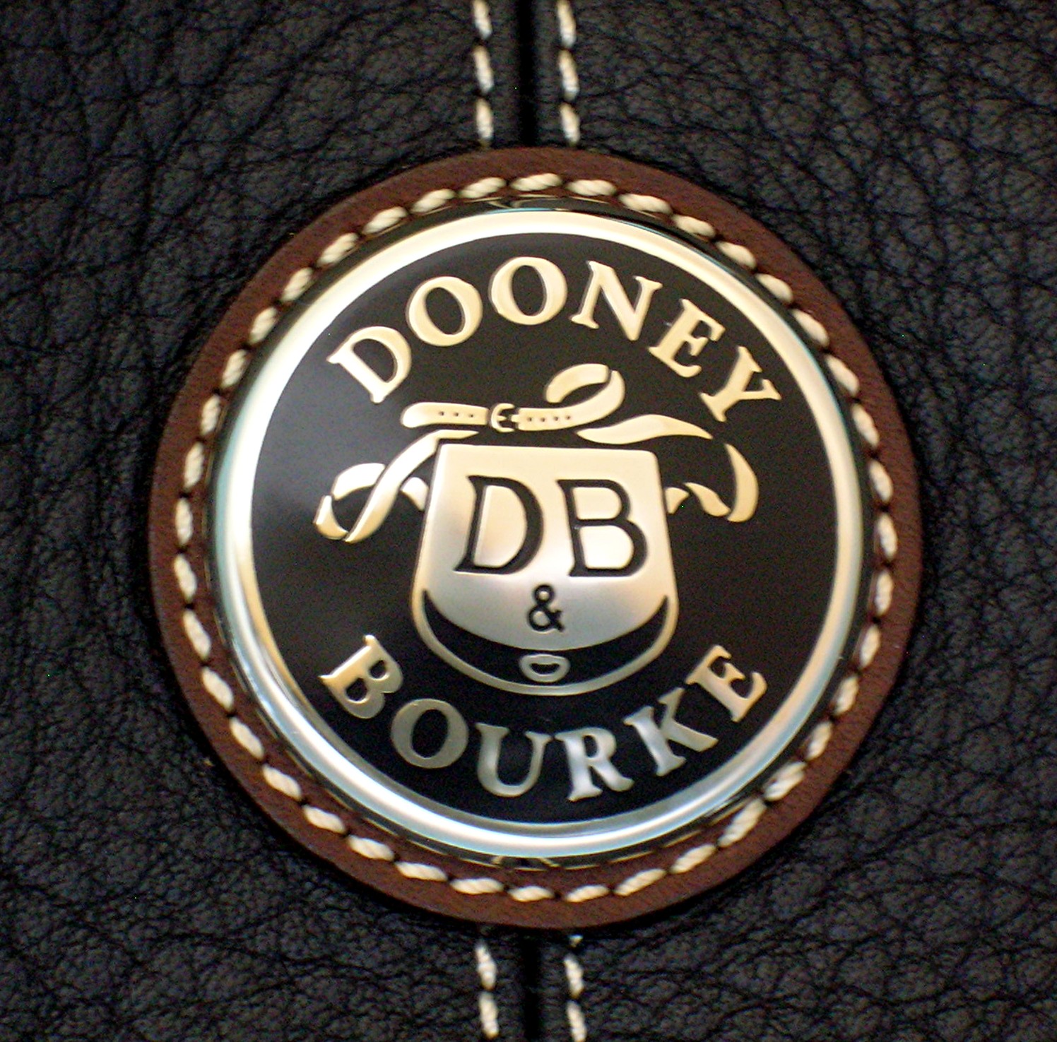 Dooney and Bourke Black  Tan Leather Bucket bag
