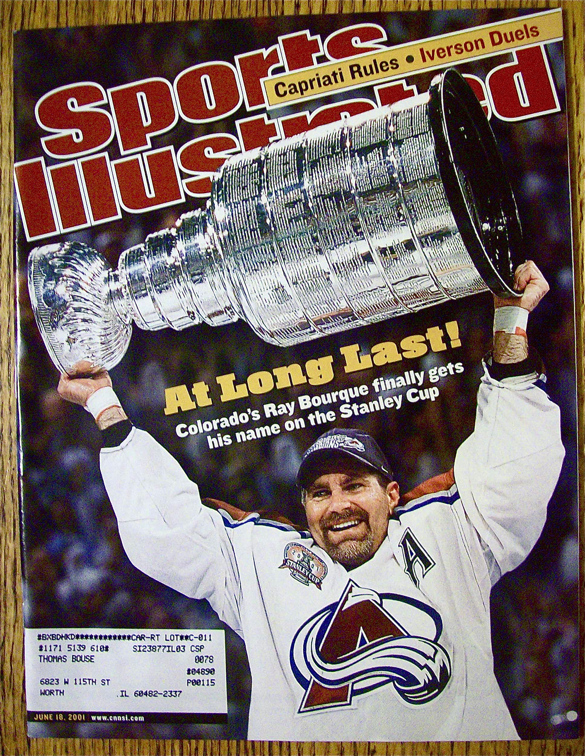 Sport Illustrated Magazine June 18, 2001 Ray Bourque