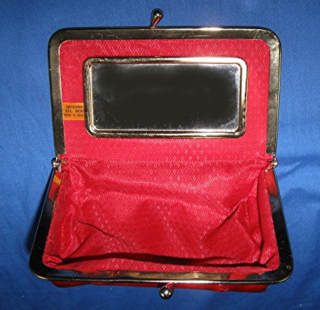 EEL Skin Make up Bag Burgandy Red