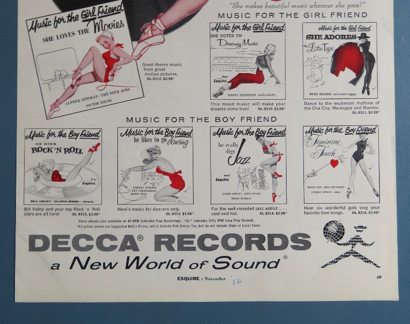 1956 Decca Records with Lovely Woman In Red Holding Telephone By George Petty
