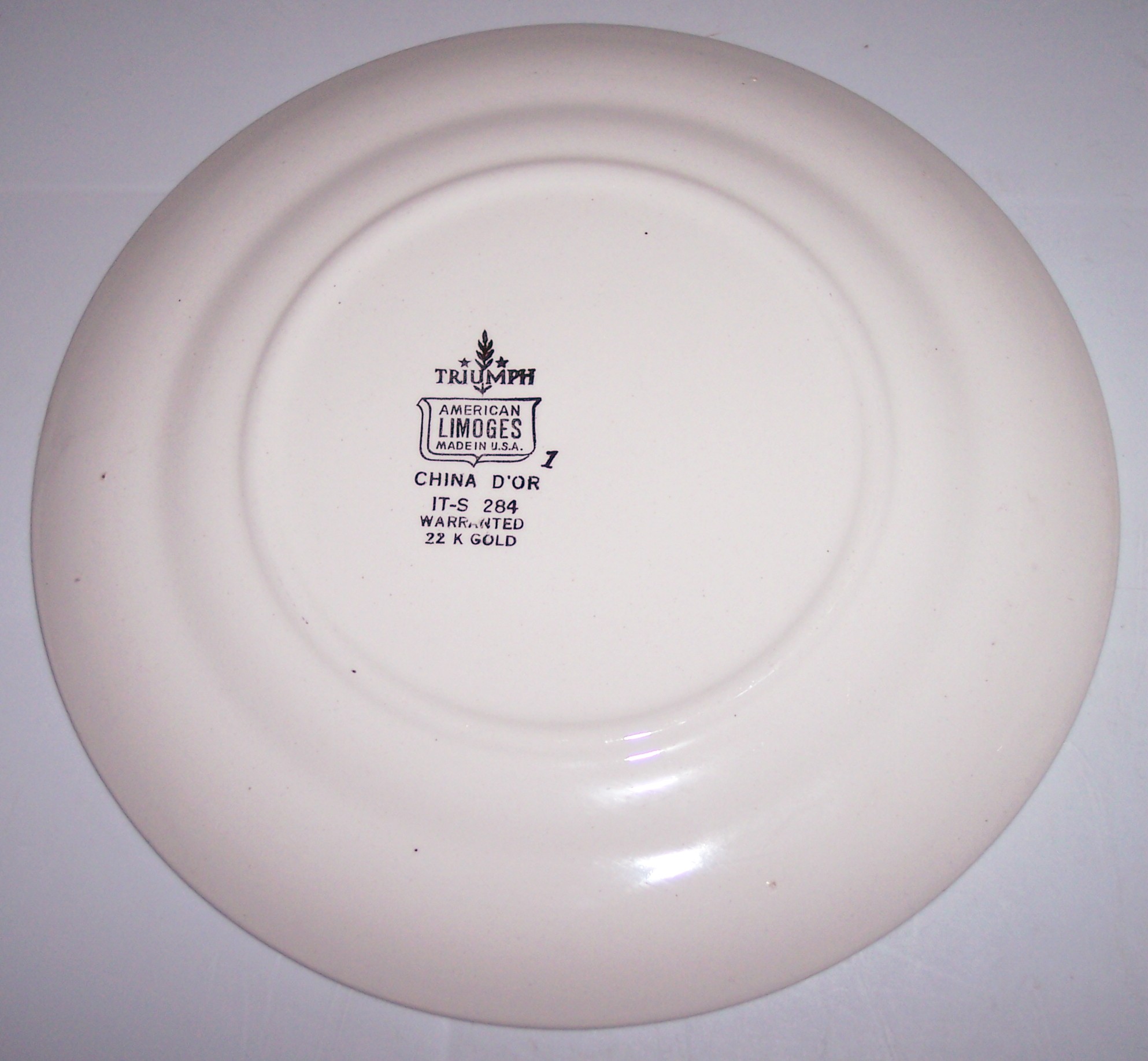 American Limoges Serenade 22 Kt Gold 7" Plate!