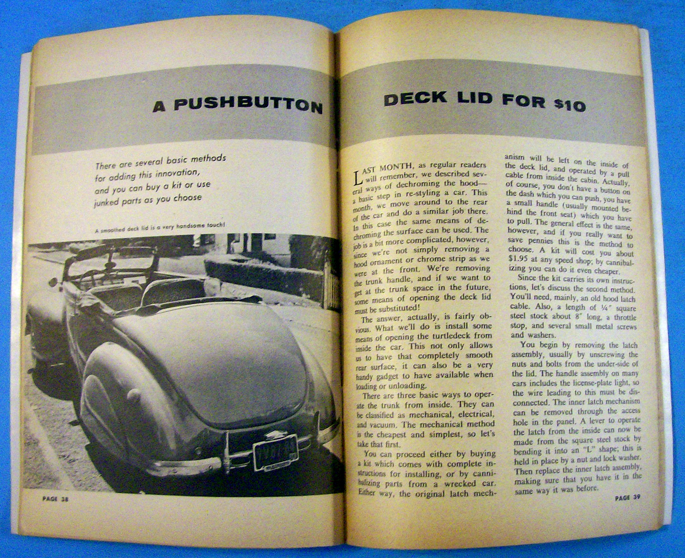 Rodding And Re-Styling November 1956 Make Car Faster