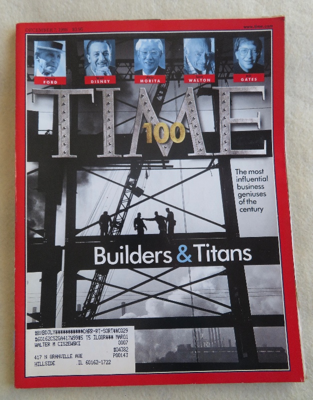 Time Magazine December 7, 1998 100 Builders & Titans