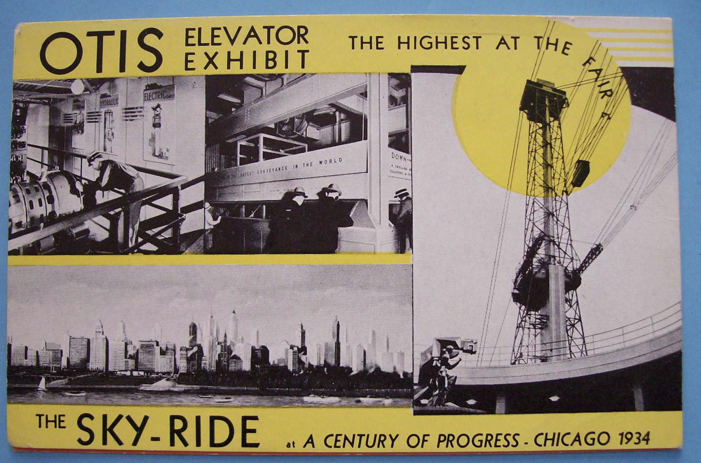 Otis Elevator Exhibit Postcard (Century Of Progress)