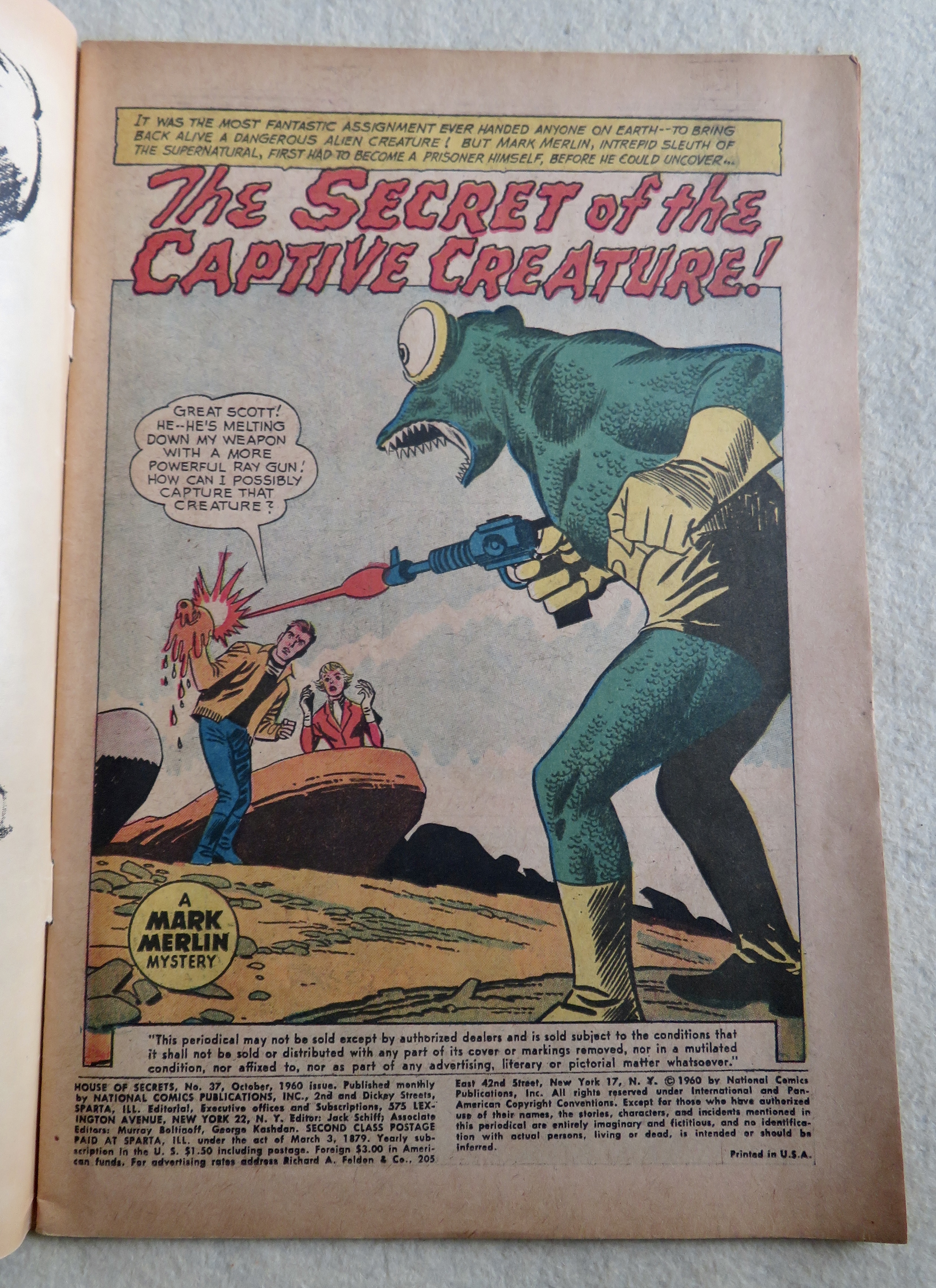 House Of Secrets Comic October 1960 Captive Creature