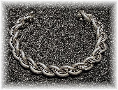 Silver Rope Twist  Cuff Bracelet
