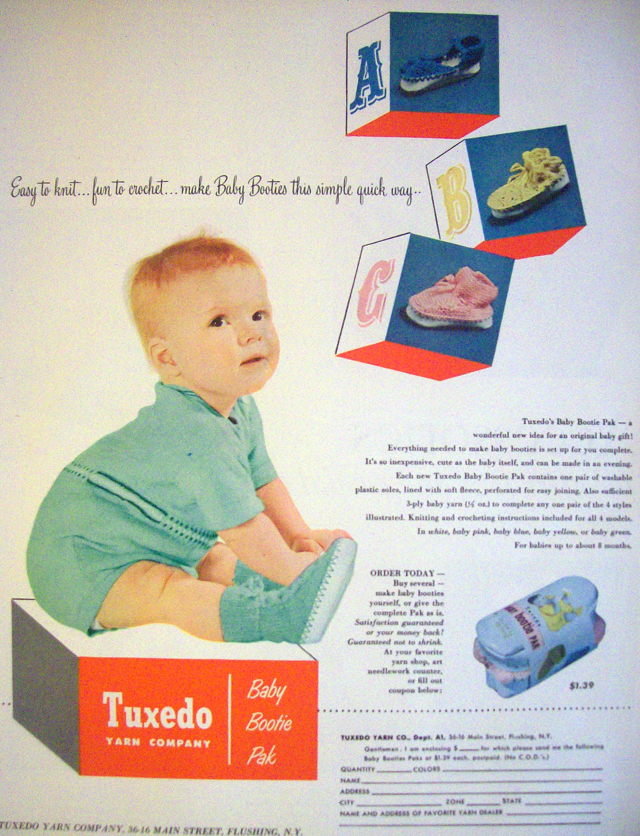 1952 Tuxedo Yarn Company With Little Baby Boy