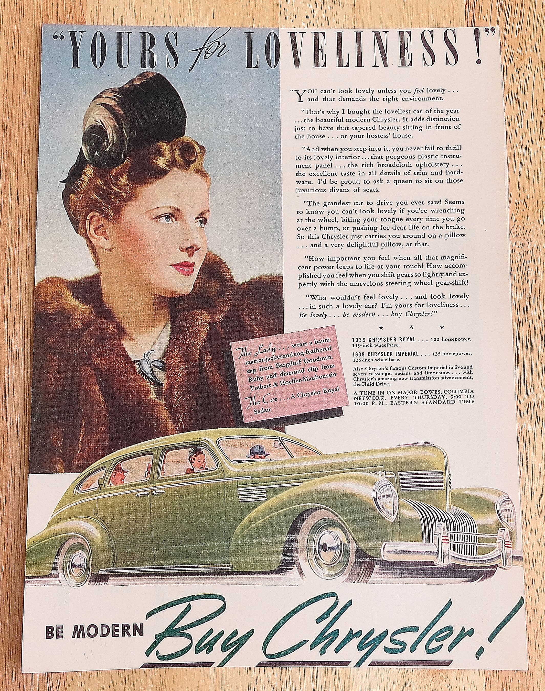 1939 Chrysler With Couple In Car