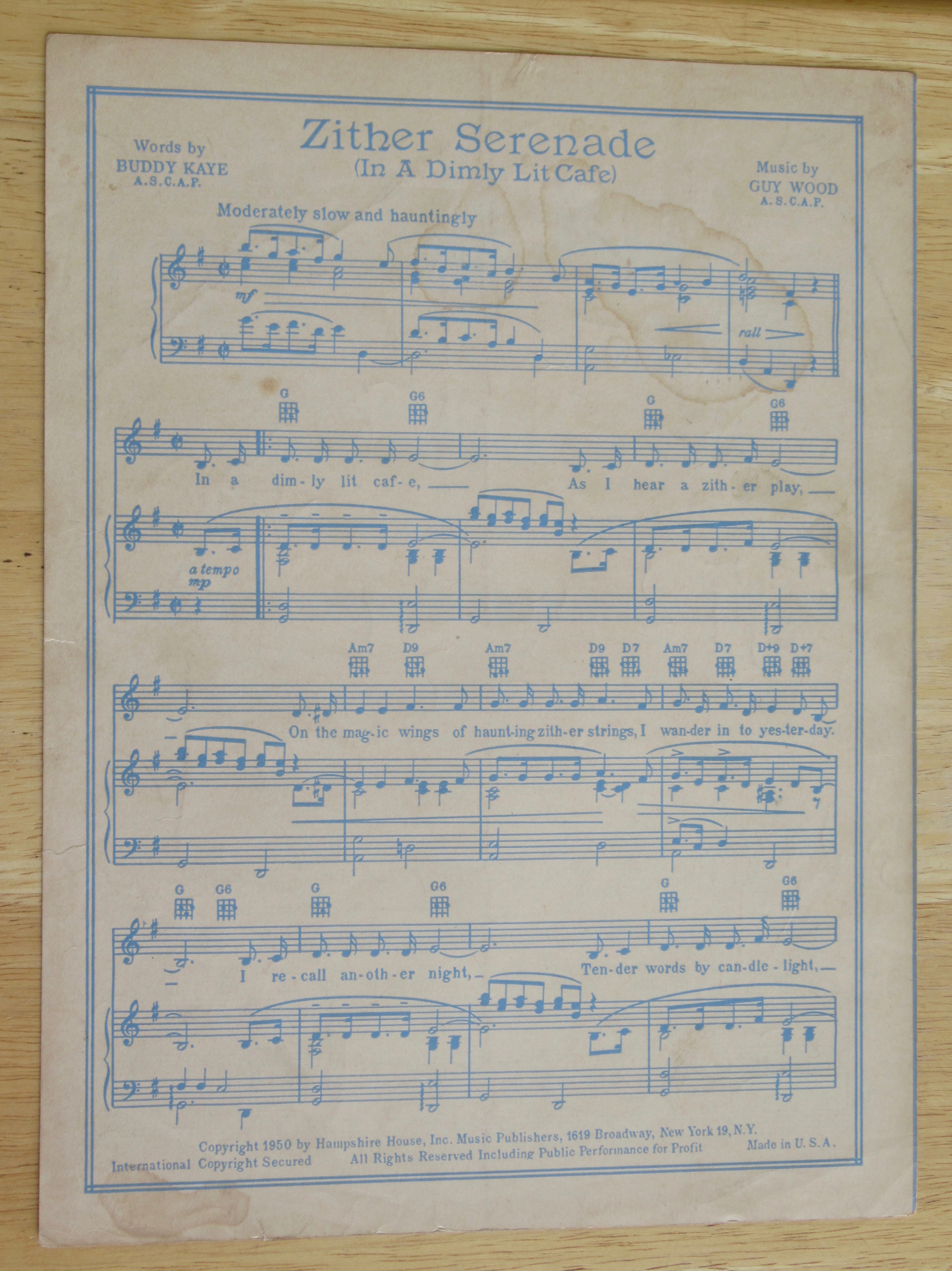 1950 Silver Dollar Sheet Music