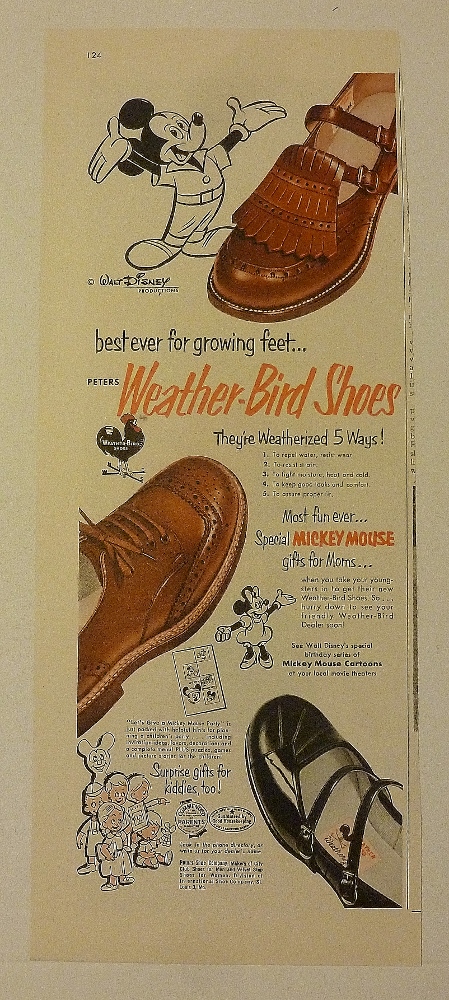1953 Weather Bird Shoes With Mickey Mouse
