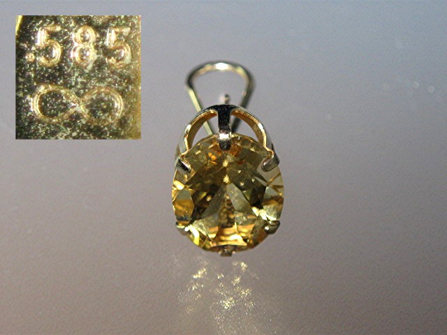 Earrings 14K Gold French Back 10ct Citrine