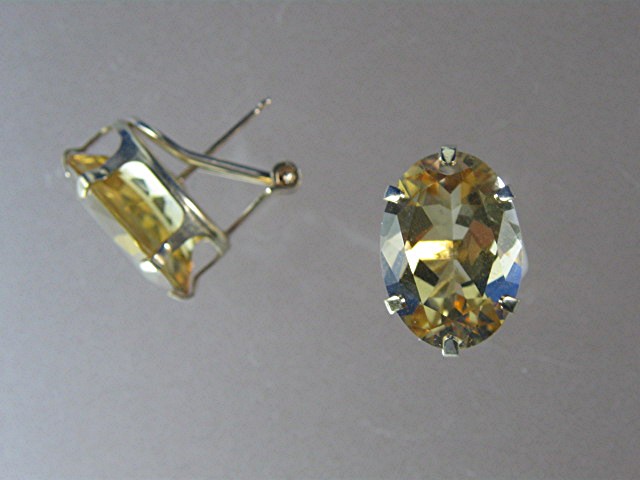 Earrings 14K Gold French Back 10ct Citrine