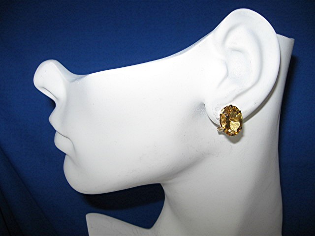 Earrings 14K Gold French Back 10ct Citrine