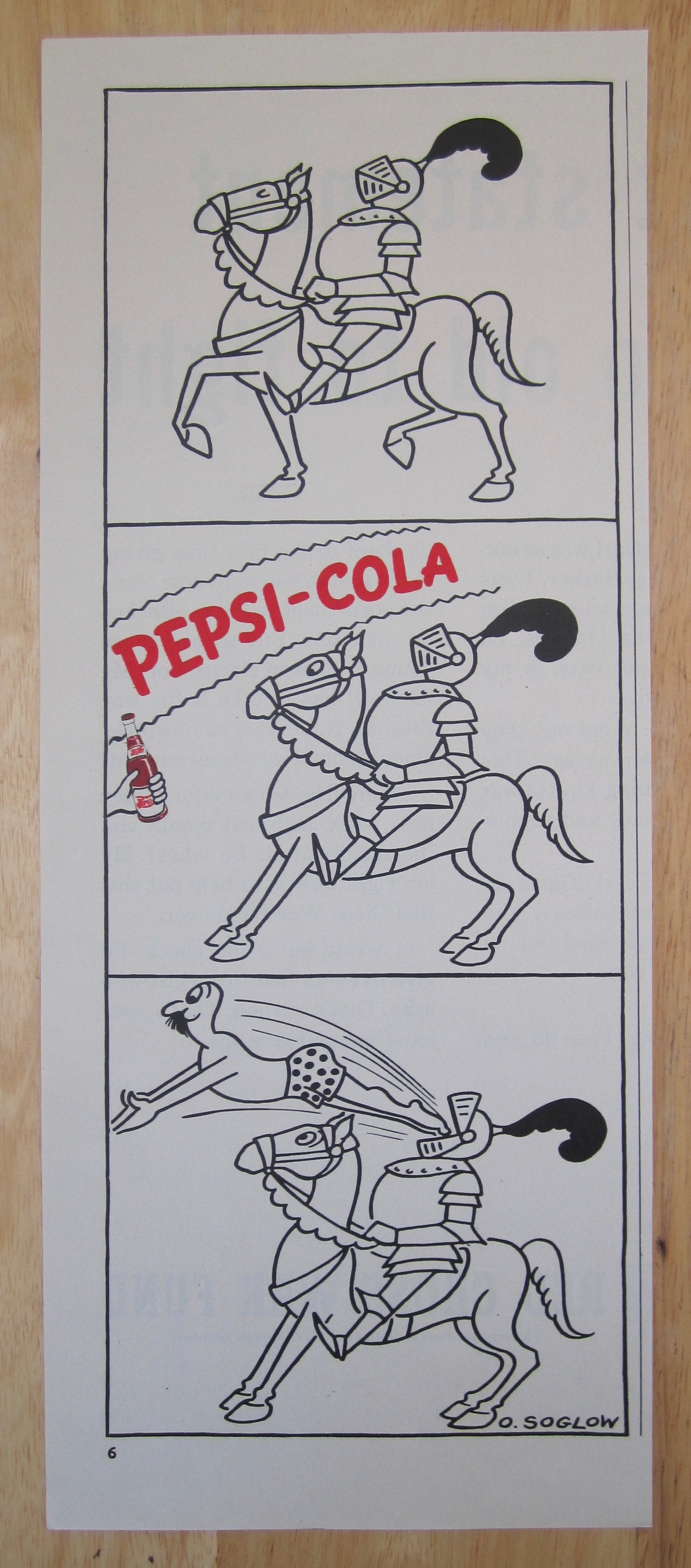 1942 Pepsi Cola with Knight In Shining Armor with Horse