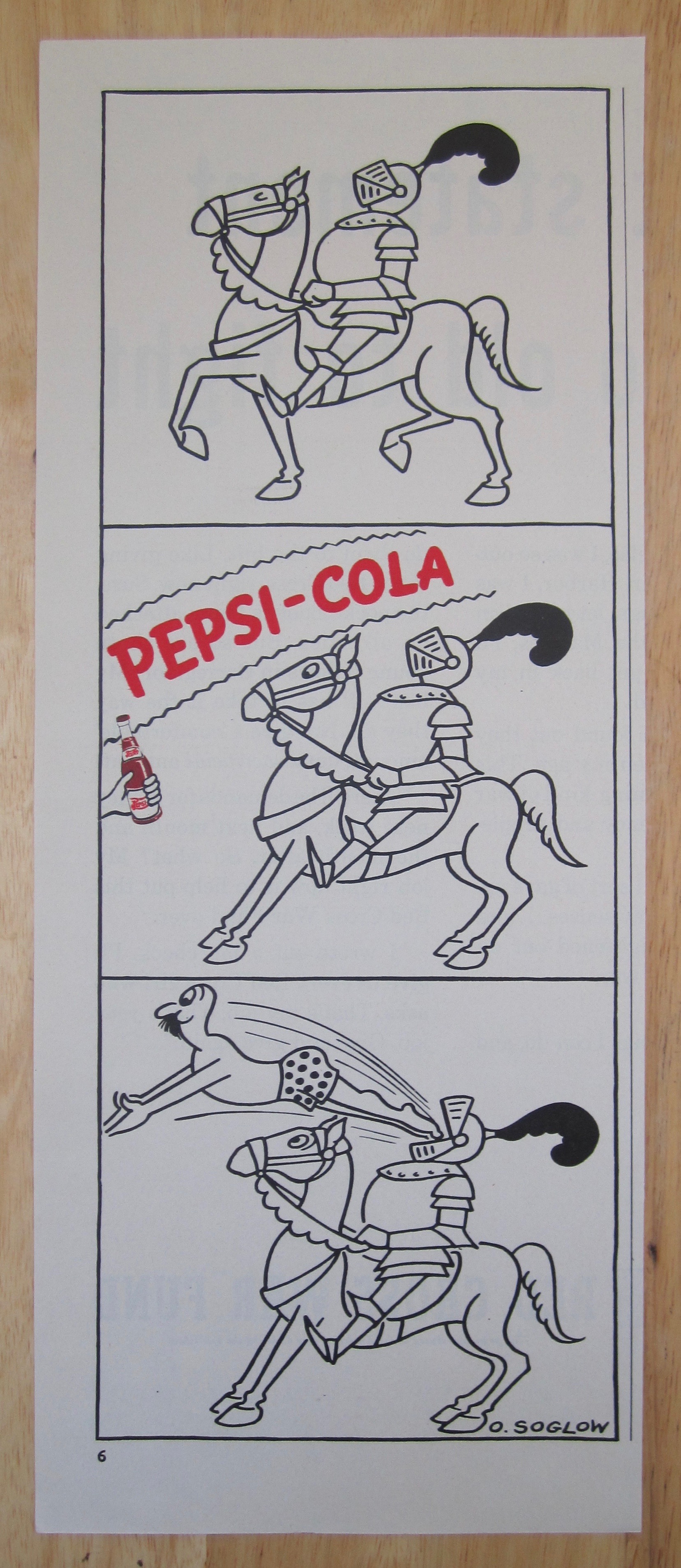 1942 Pepsi Cola with Knight In Shining Armor with Horse