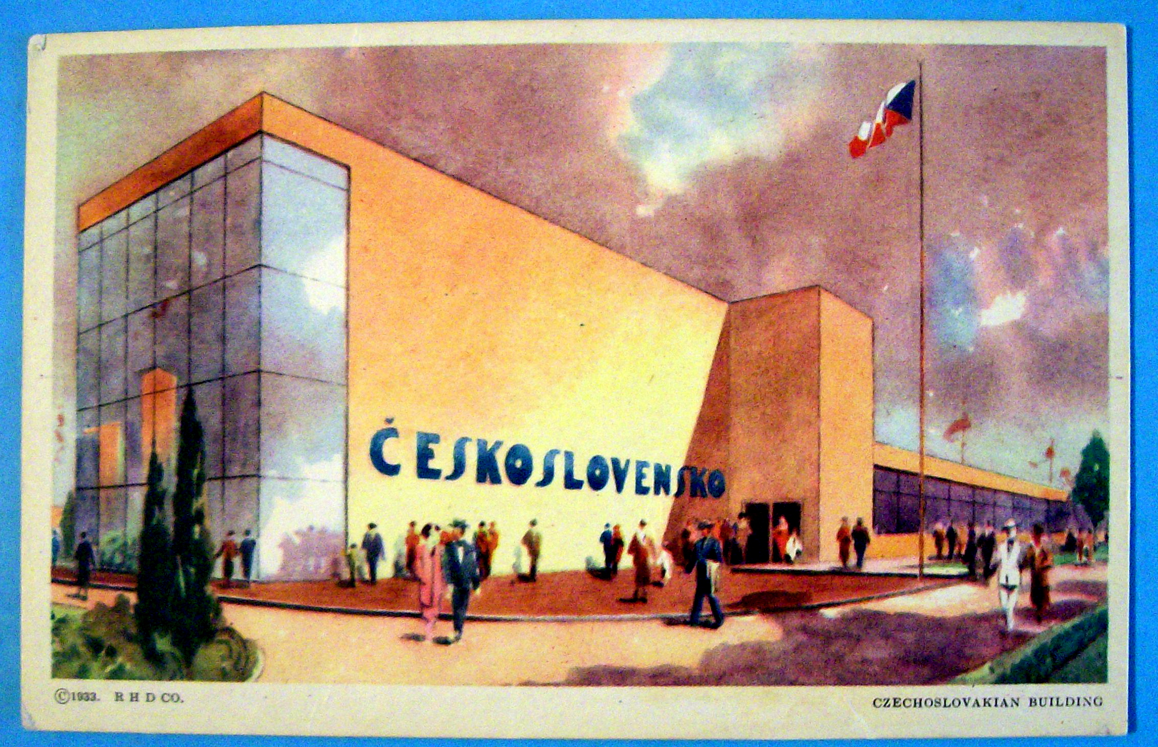 1933 Century of Progress, Czechoslovakian Bldg Postcard