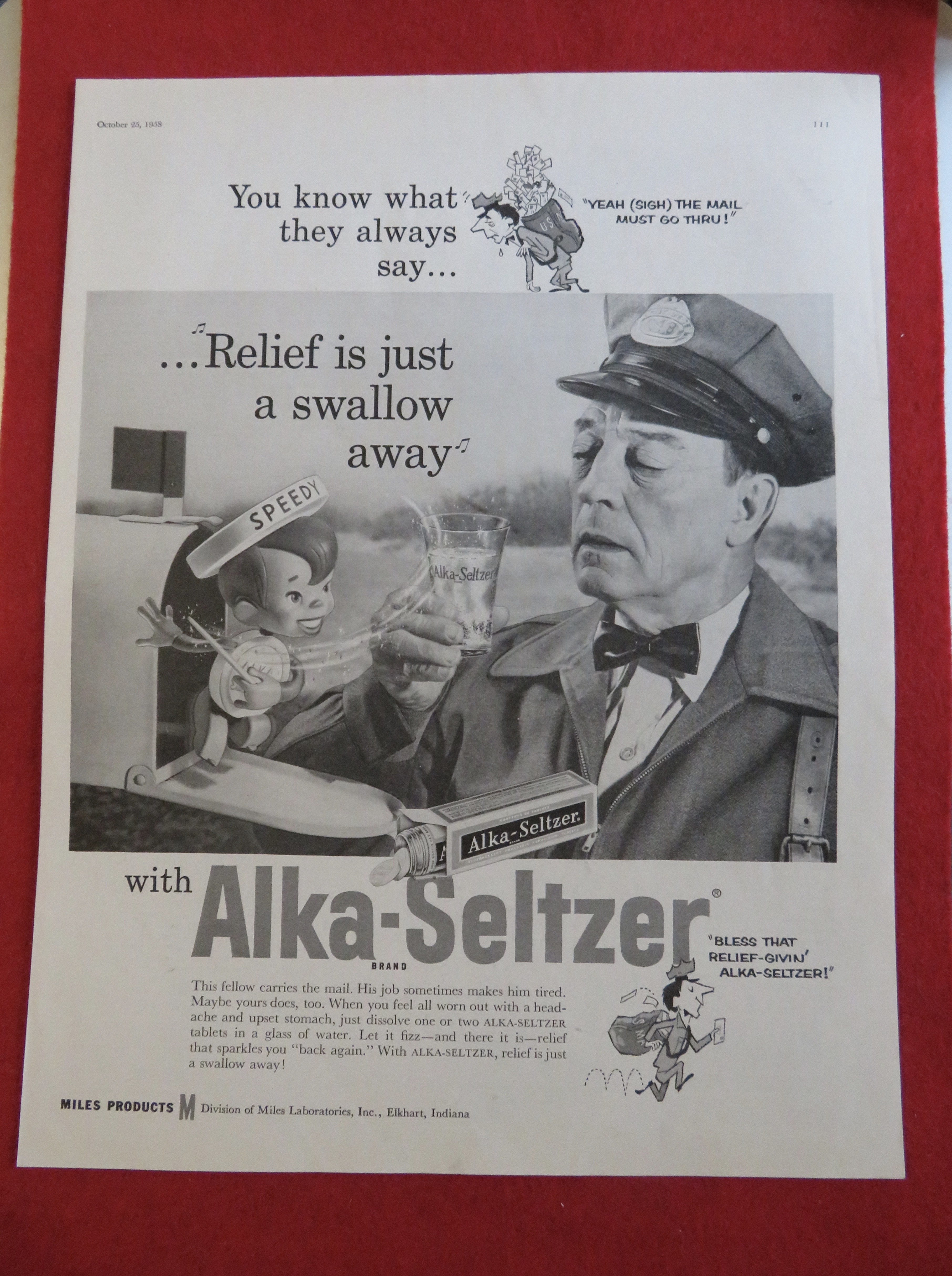 1958 Alka Seltzer with Speedy & The Mailman