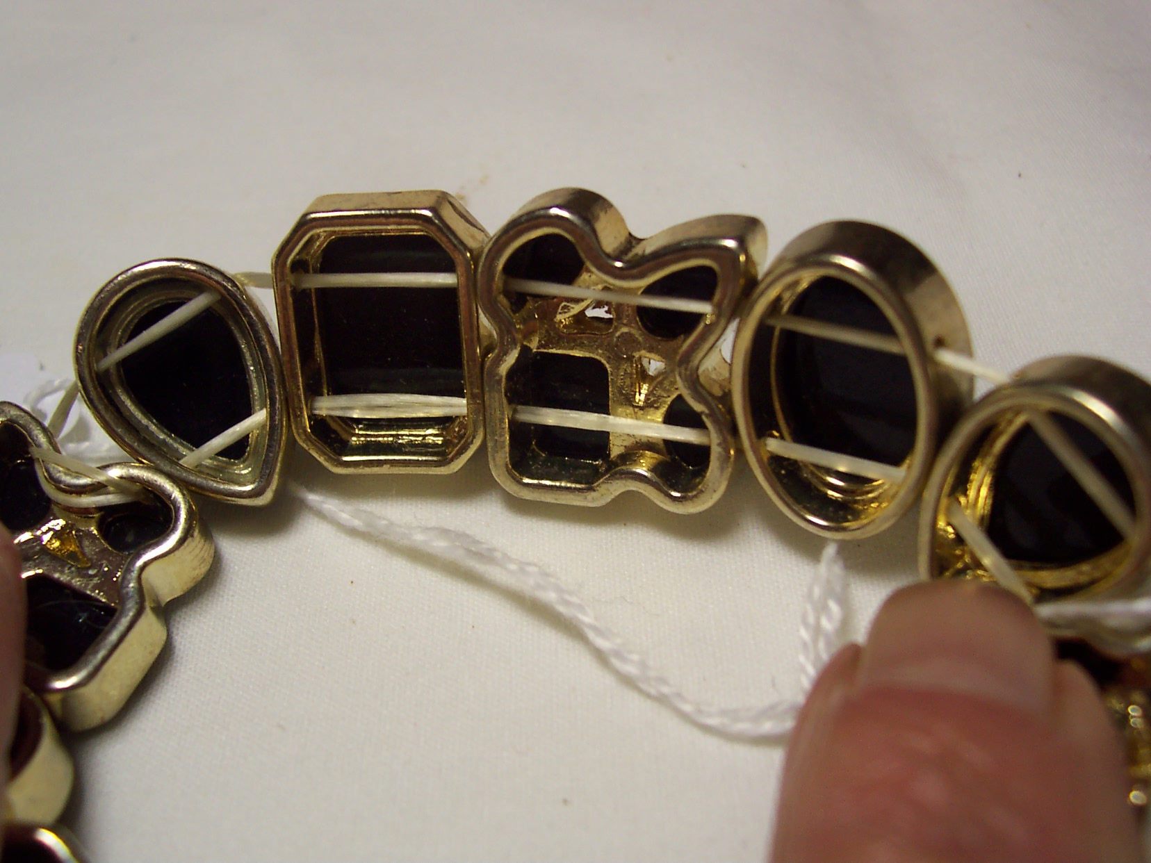 Black Gold Trim Stretch Bracelet Unique 80s