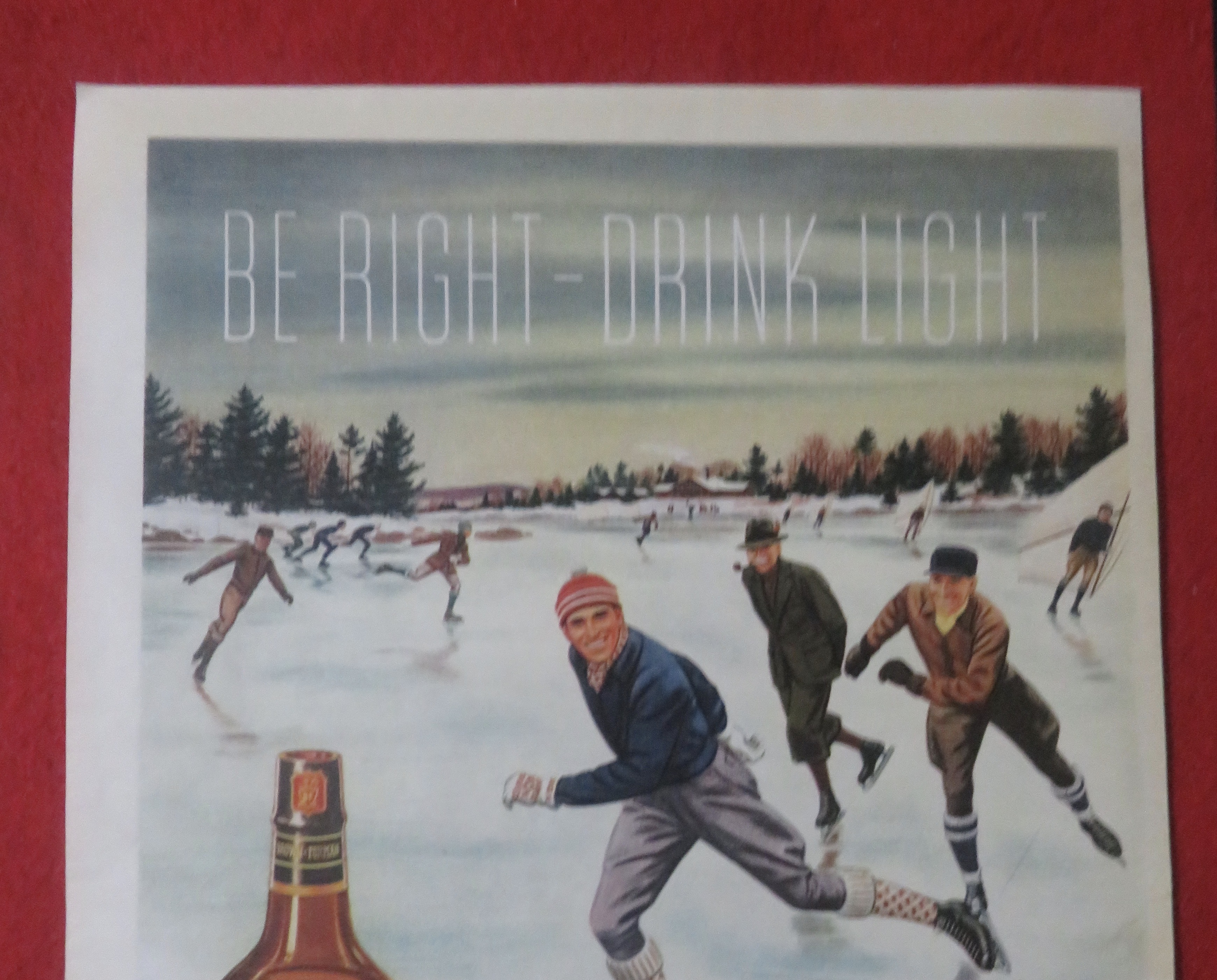 1948 Brown Forman King Whiskey with Men Skating