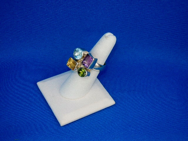 Charles Albert Peridot Citrine Amethyst Sterling Silver