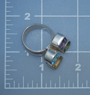 Charles Albert Peridot Citrine Amethyst Sterling Silver