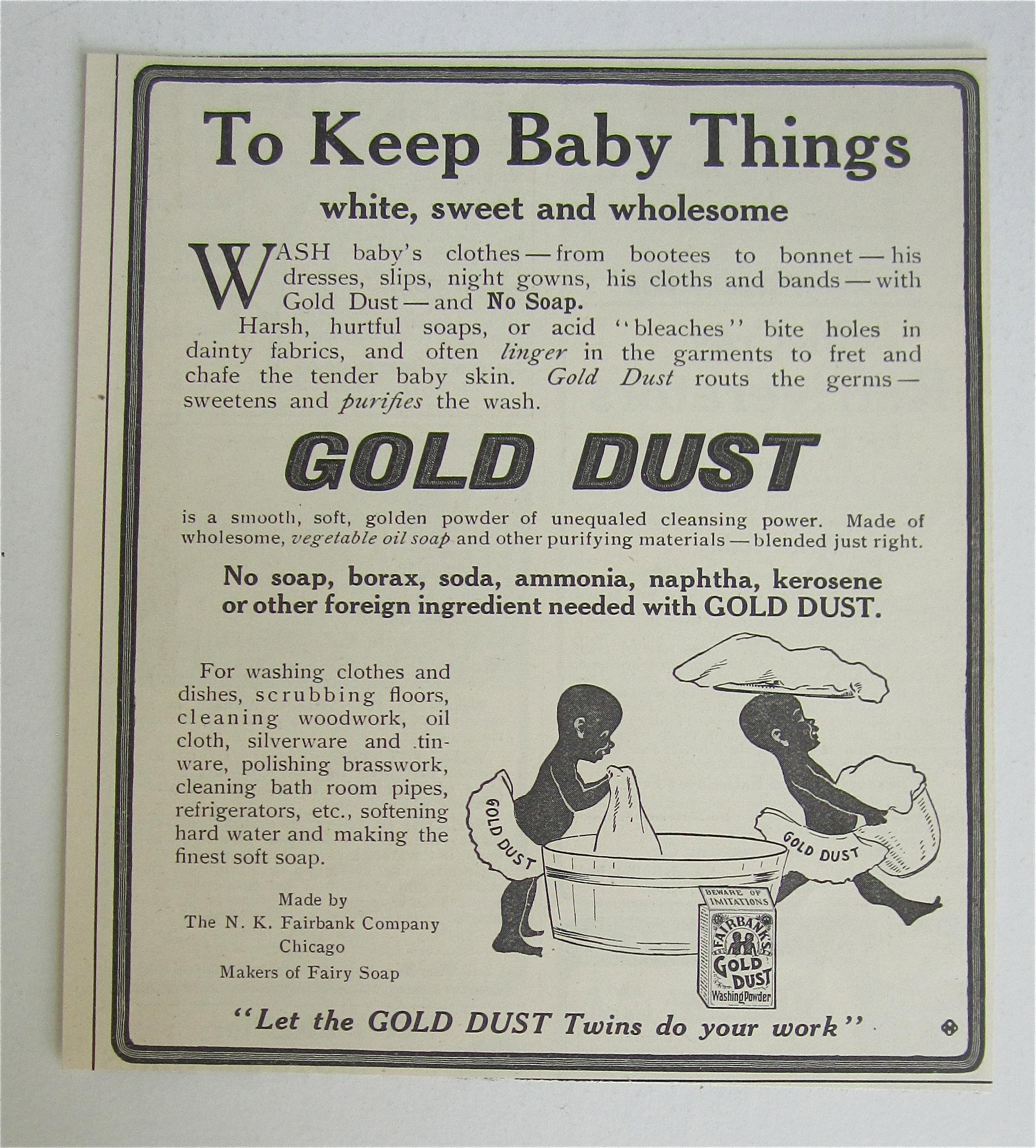 1907 Gold Dust with To Keep Baby Things