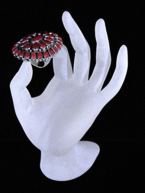 Navajo Mediterranean Coral Sterling Silver Paul Livings