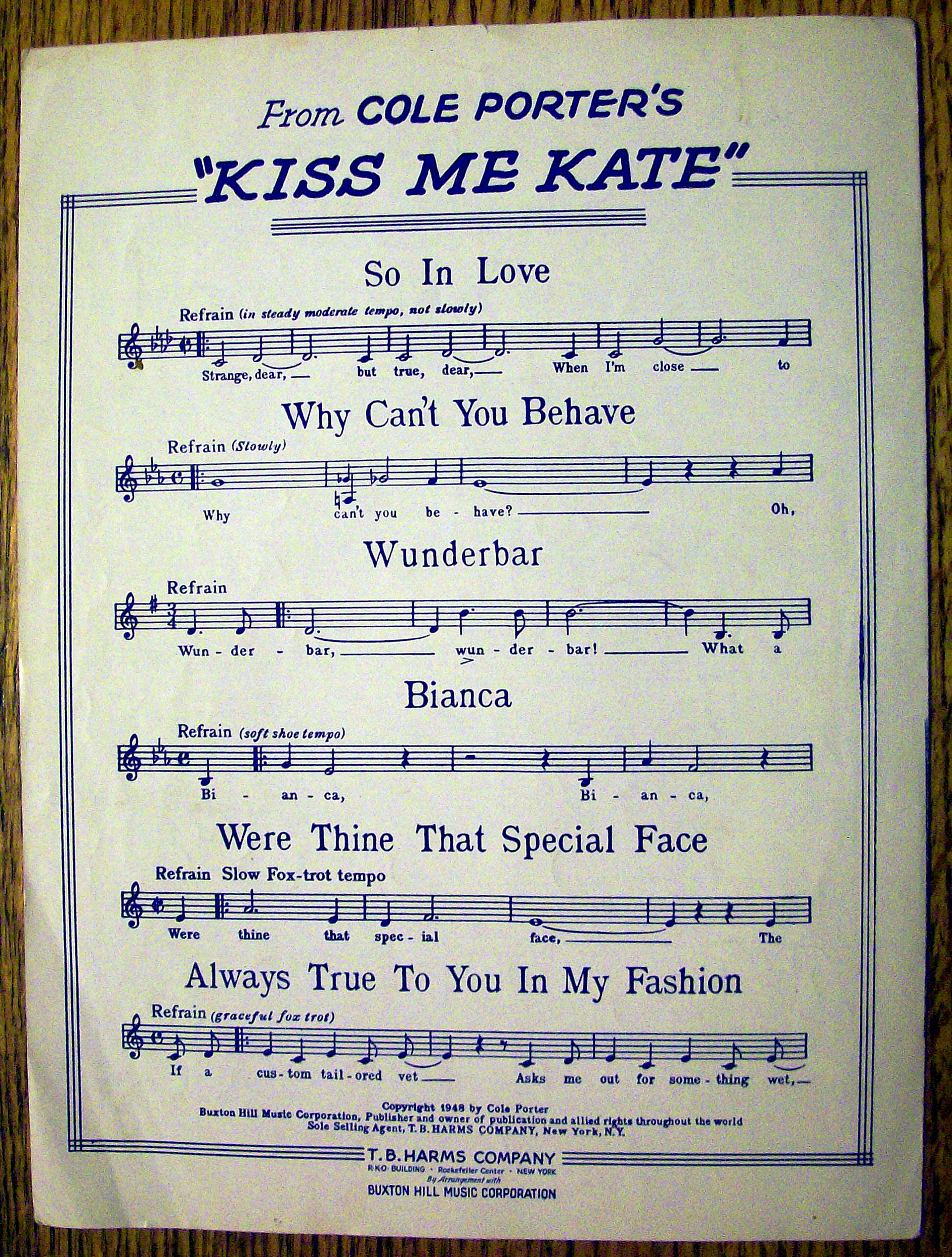 Sheet Music For 1956 True Love with Crosby  & Sinatra