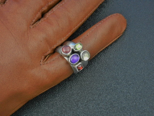 Native American Tourmaline Citrine Peridot Sterling Sil
