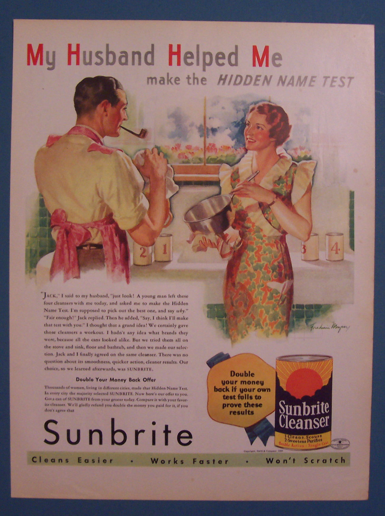 1935 Sunbrite Cleanser with Man & Woman Talking