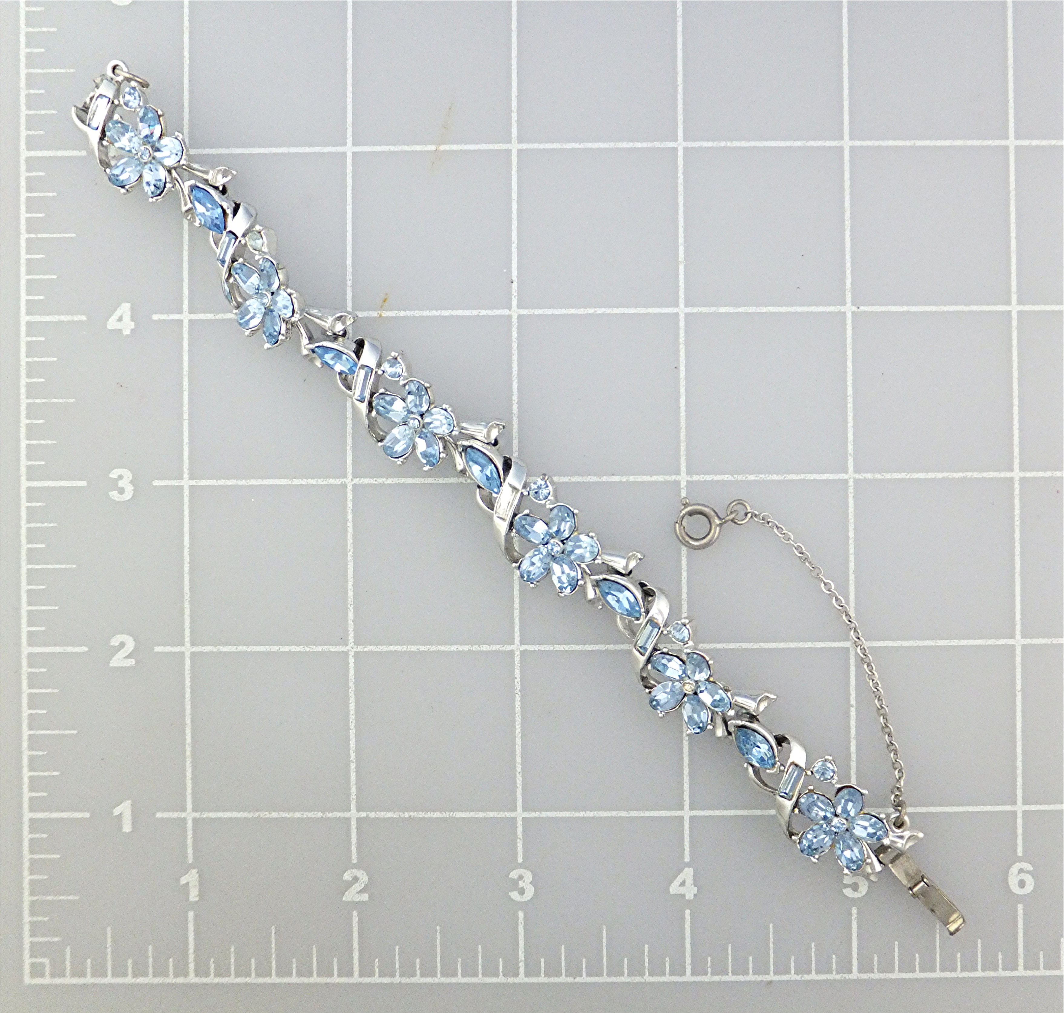 Bracelet Rhodium Silver Blue Crystals CORO