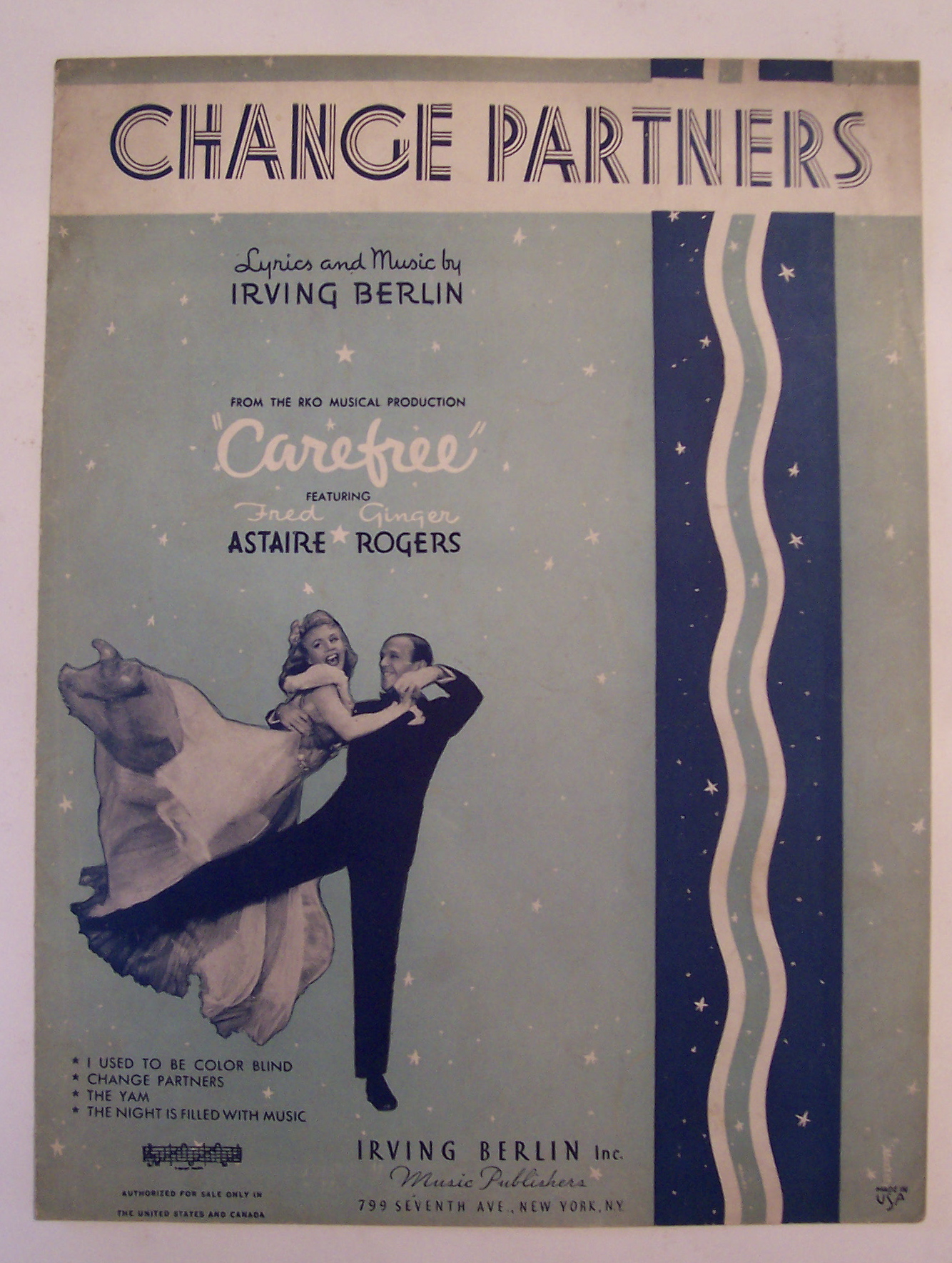 Sheet Music For 1938 Change Partners