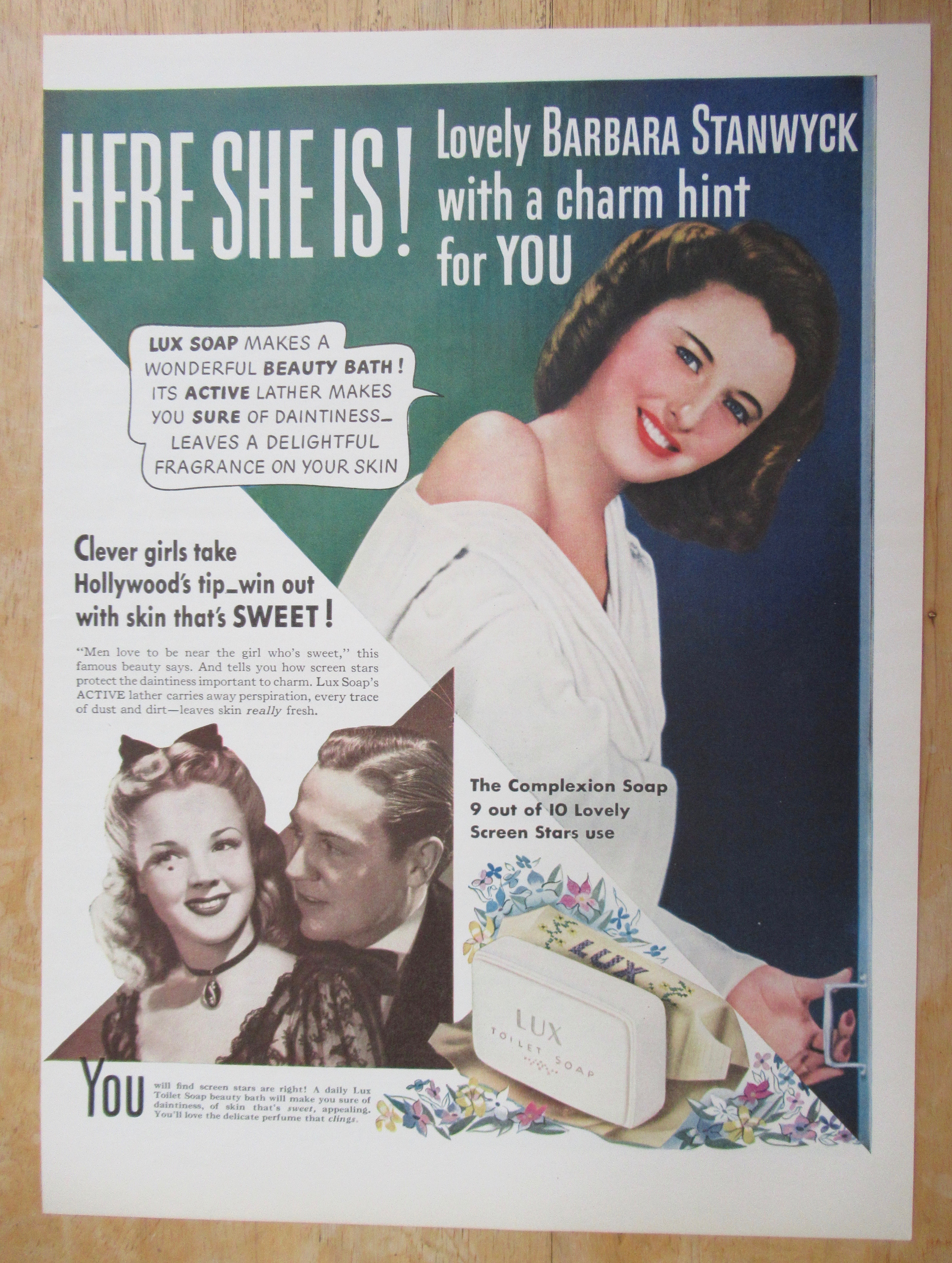 1941 Lux Toilet Soap with Barbara Stanwyck