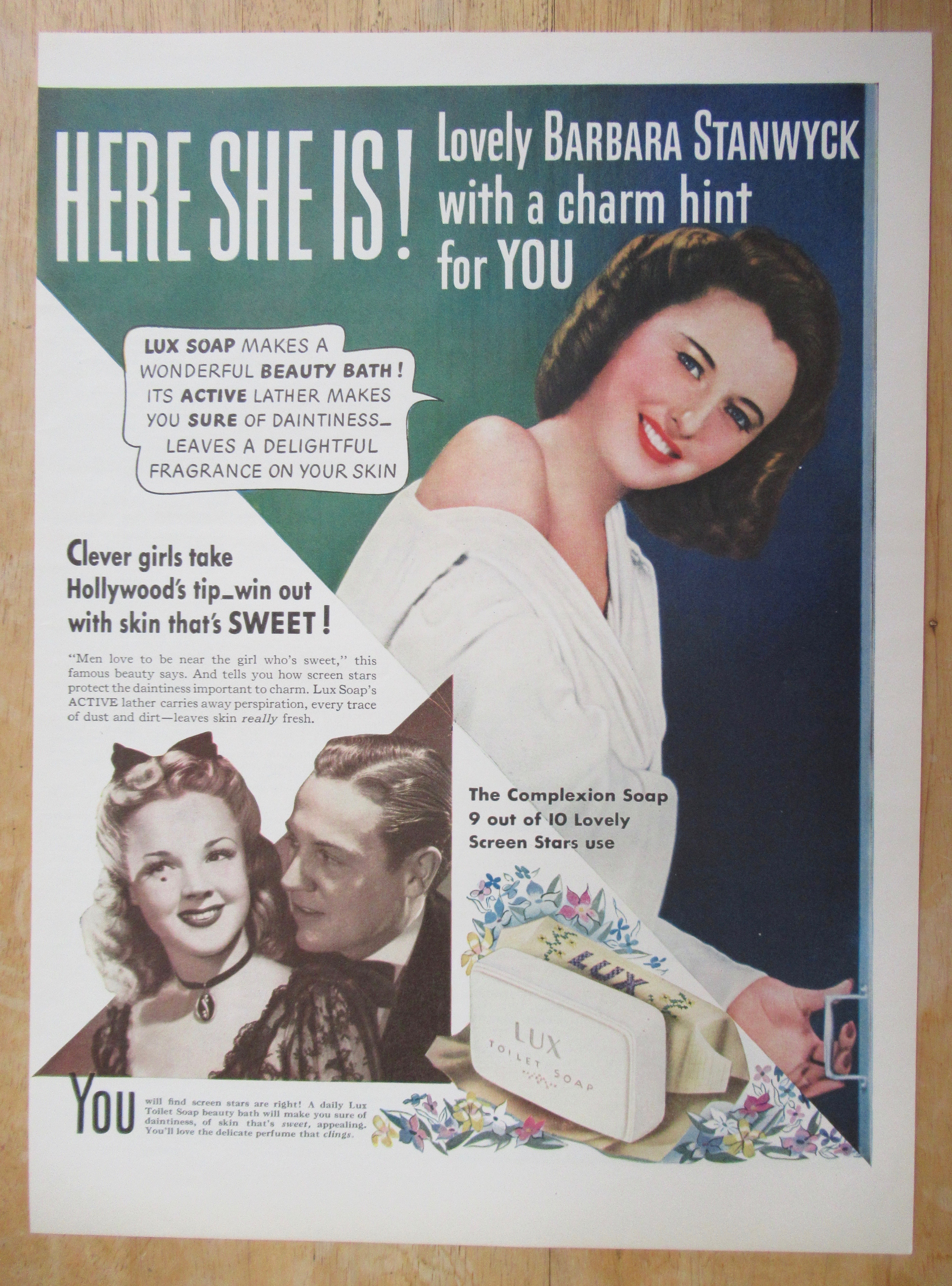 1941 Lux Toilet Soap with Barbara Stanwyck