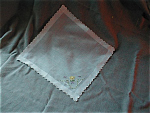 Linen Handkerchief with Yellow Flower