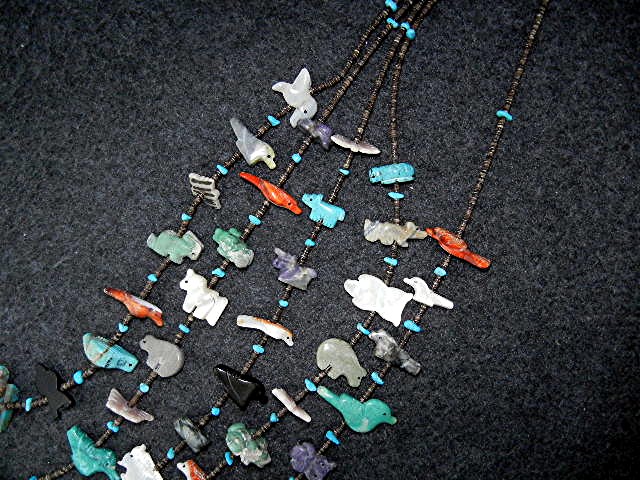 Native American Stacey Turpen Carved Fetish 5 Strands