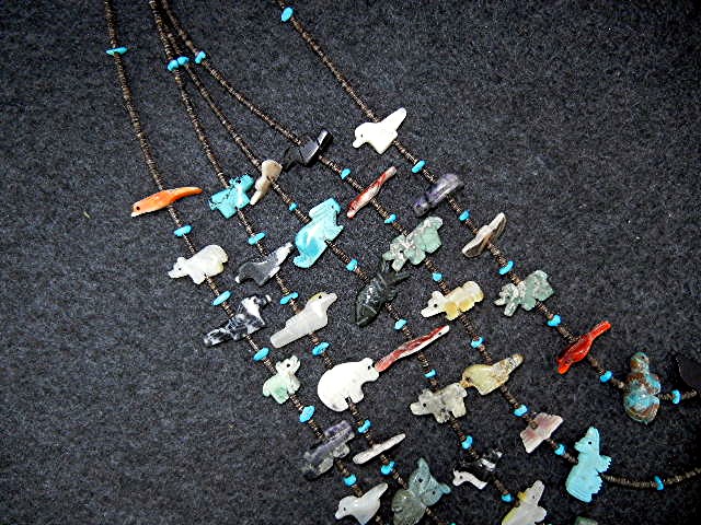 Native American Stacey Turpen Carved Fetish 5 Strands