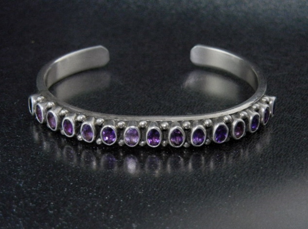 Darren Livingston Sterling Silver Amethyst  Bracelet