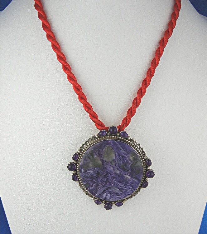 David Troutman Russian Charoite Sterling Silver Pin