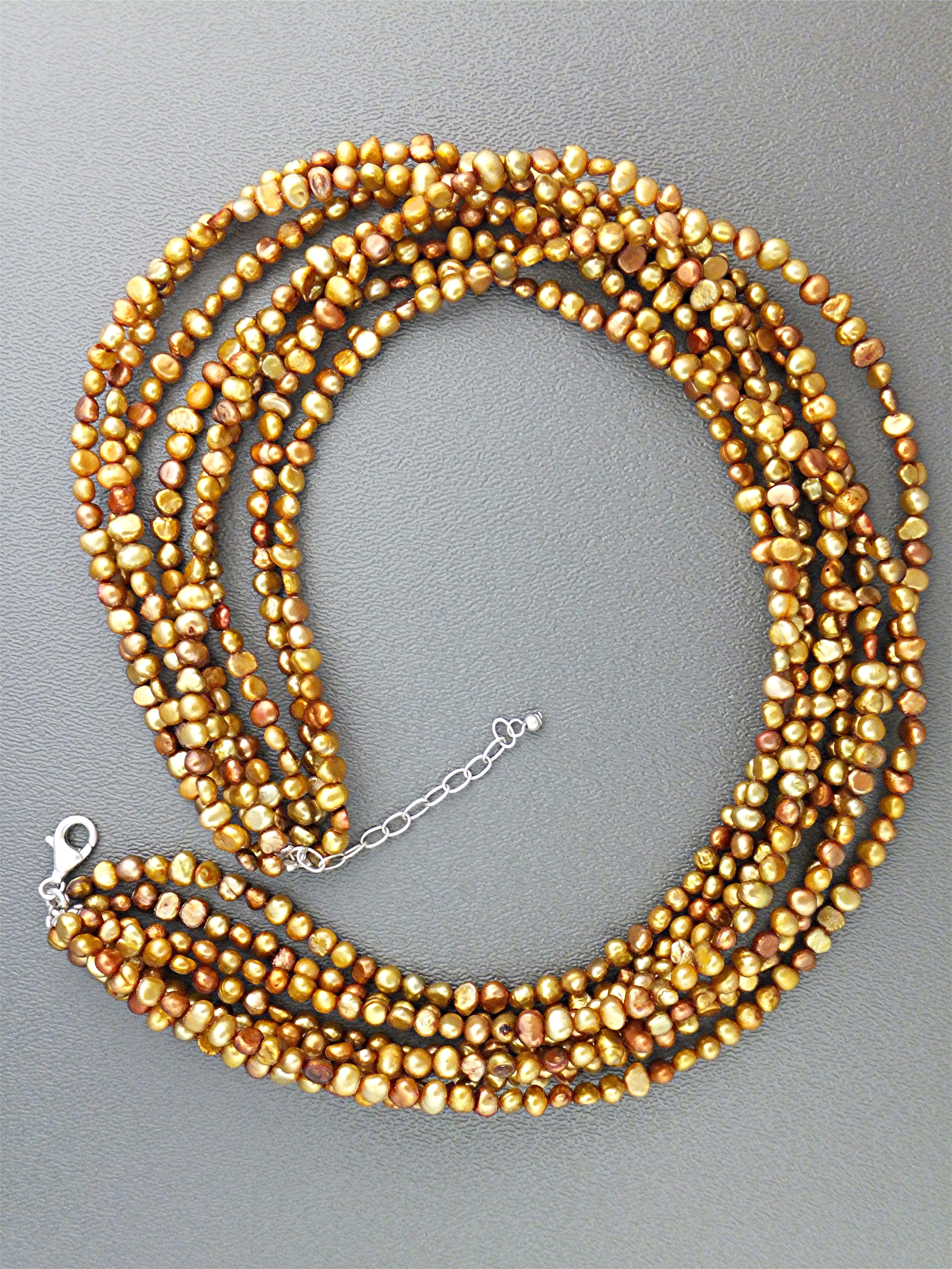 SILPADA Golden Freshwater Pearls Sterling Silver Neckla