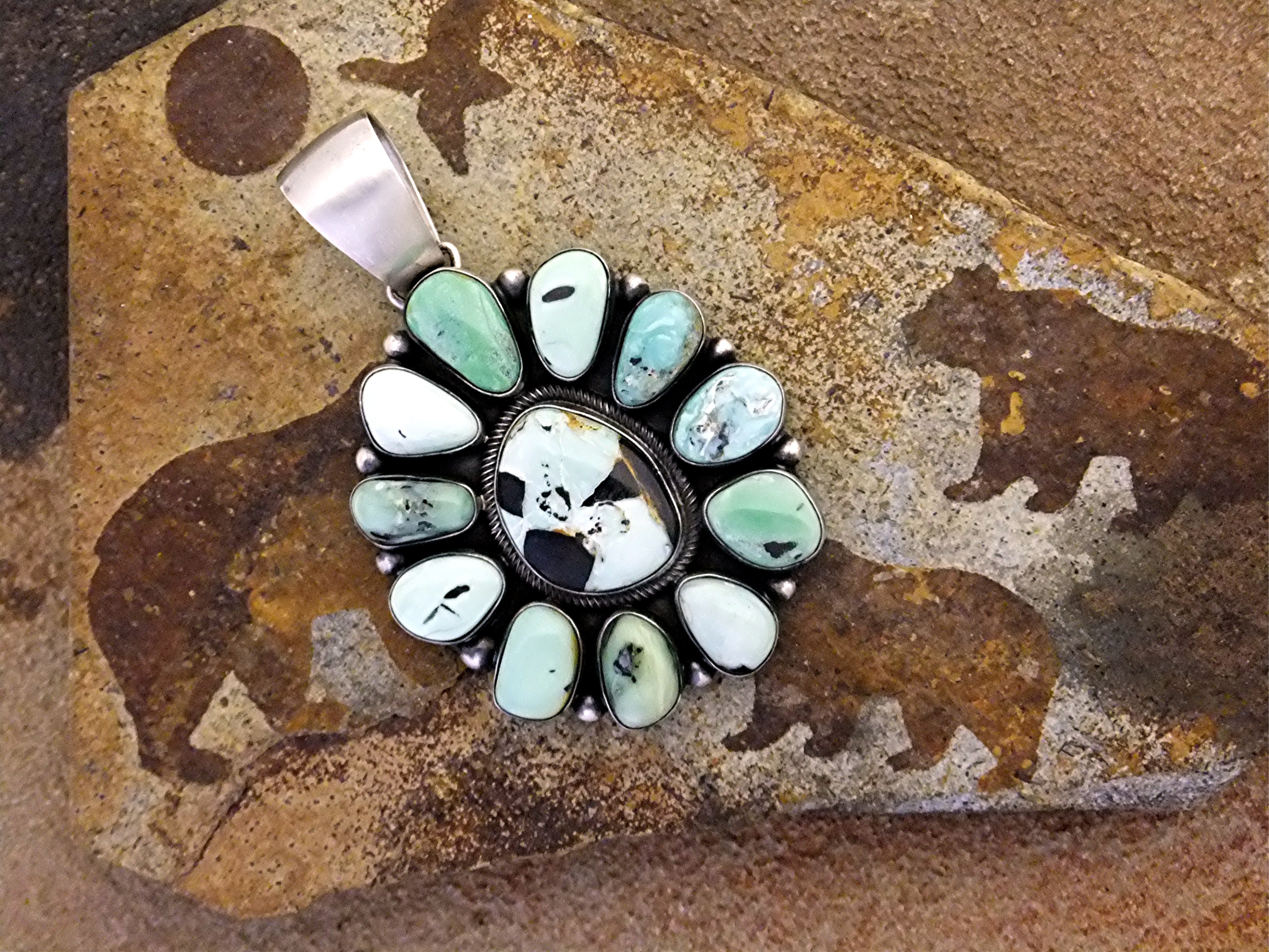 Carico  Lake Turquoise Sterling Silver BRD Pendant